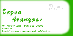 dezso aranyosi business card