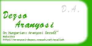 dezso aranyosi business card